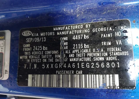 2014 Kia Optima Sx Turbo из США, поврежденный, VIN 5XXGR4A61EG256801